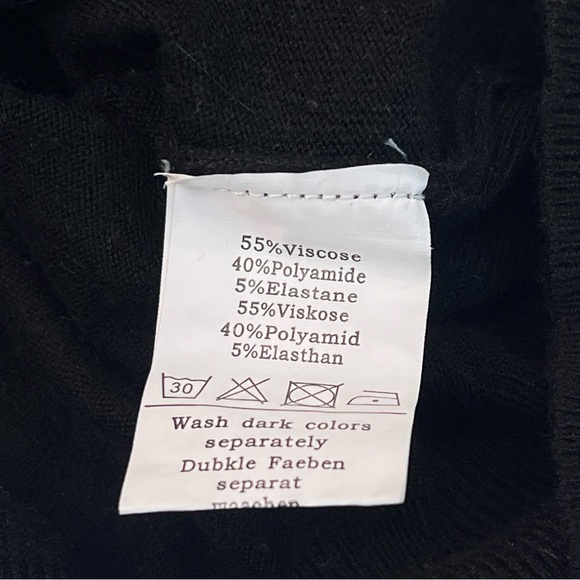 Belle Pogue Retro Embroidered Cherry Cropped V-Neck Cardigan Women's XL BLACK - Picture 12 of 16